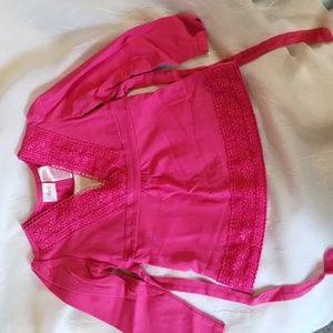 Kidgets Pink long sleeve Tunic top with tie in back. 2T